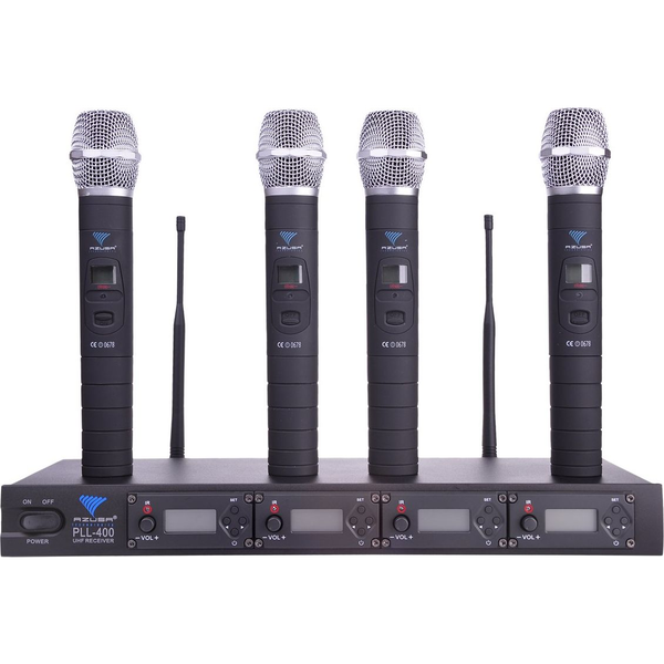 PLL-400 UHF Mikrofon 4 Csatorna 4 Kézi Mikrofon