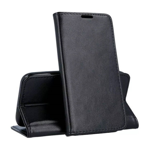 Tok álló, bőr hatású (FLIP, oldalra nyíló, asztali tartó funkció) FEKETE [Motorola Moto E20 (XT2155)] (5996591133256)