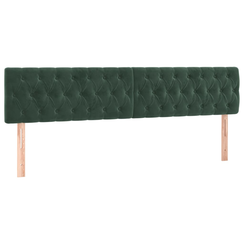 sötétzöld bársony fejtámla 100x7x78/88 cm (346393)