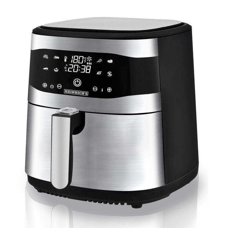 Heinrich‘s HFR 8205 AirFryer Forrólevegős sütő 8,0L 1800 Watt - Ezüst / fekete (HFR 8205)