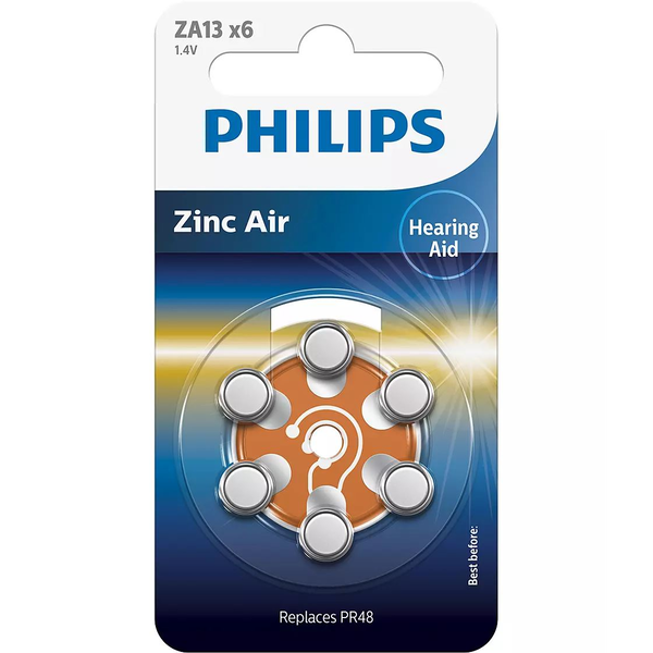 Philips Minicells ZA13B6A/00 batteria per uso domestico Batteria monouso Zinco-aria