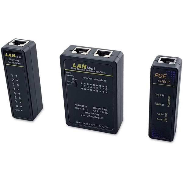 Equip 129968 hálózati kábelteszter Fekete