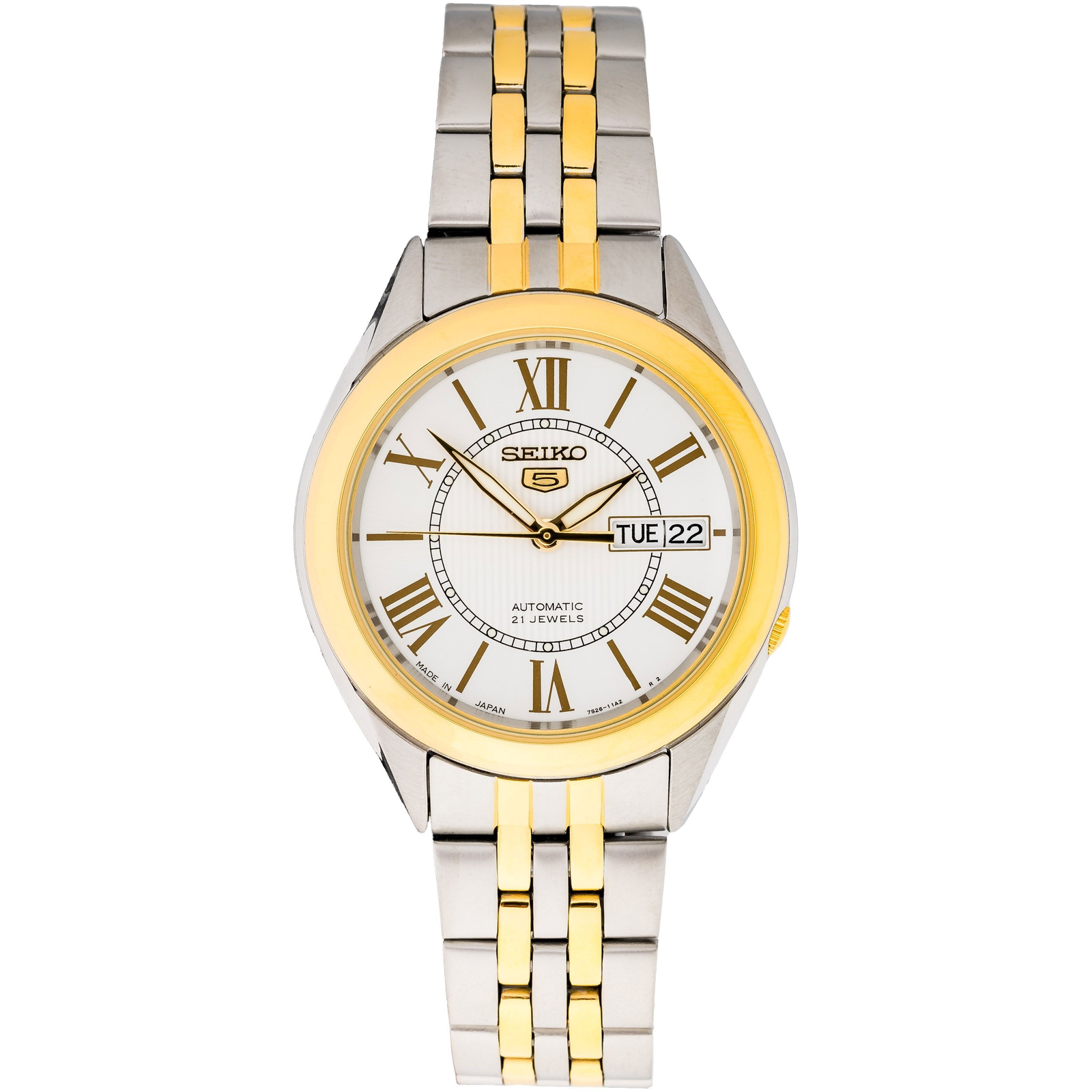 SEIKO 5 Two Tone Stainless Steel Silver bicolor Automatic SNKL36J1 (4954628138200)