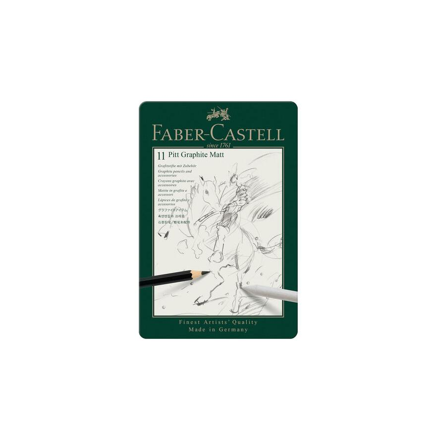 FABER-CASTELL Set Pitt Graphite Matt 11er Metalletui (115220) (115220)