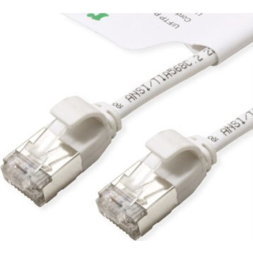 ROLINE GREEN U/FTP Patchkabel Cat.6A (Class EA), LSOH, slim, wei, 0,15 m