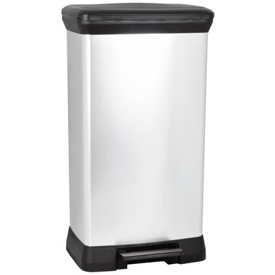 CURVER Deco bin metalics  Szemeteskuka 50 l (Sz x Ma x Mé) 390 x 720 x 290 mm Ezüst, Fekete 1 db (240643)
