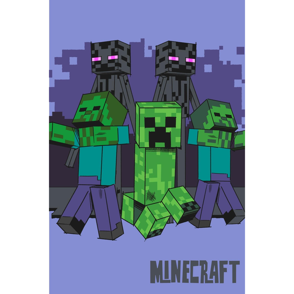 Jerry Fabrics Baby fleece blanket Minecraft Mobs coming for you 100 × 150 cm