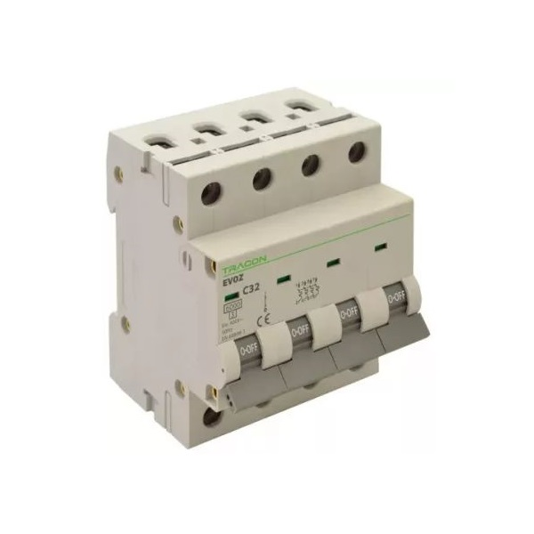 Tracon EVOZ4C16 C 4P 16A Kismegszakító (EVOZ4C16)