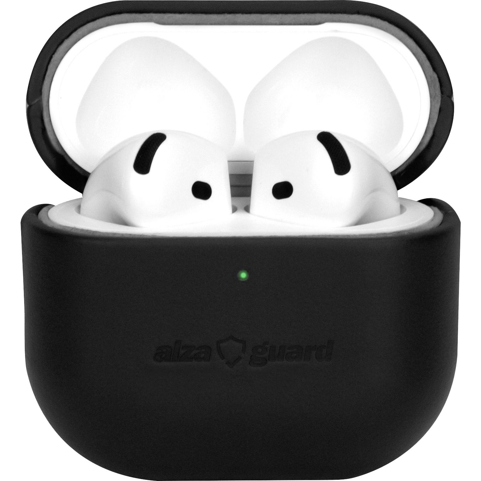 AlzaGuard Genuine Leather AirPods 4 fekete tok (AGD-ACL9B)