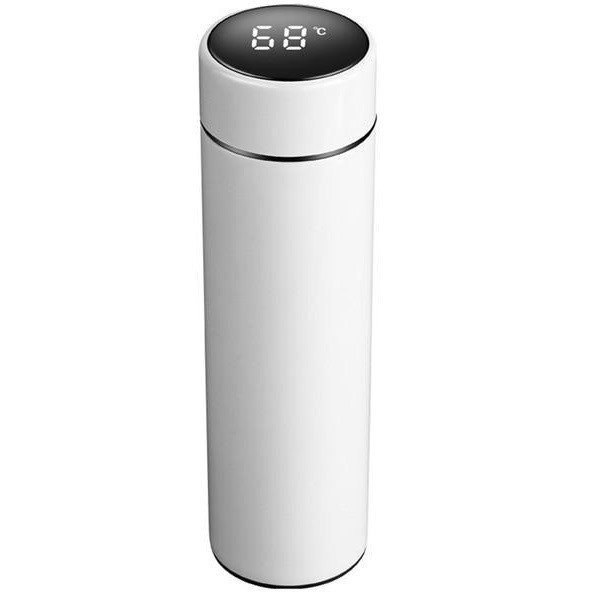 Prémium fémfalú termosz, hőtartó, LED-es érintő képernyős hőmérséklet kijelzővel, 500 ml, Wooze Keep Warm, fehér (106684)