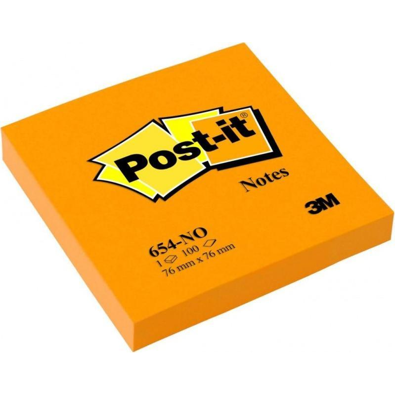 Post-it 76x76mm 100lap neon narancs jegyzettömb (blk3104011)
