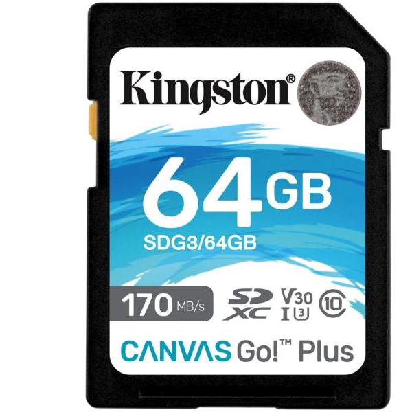 Paměťová karta Kingston Canvas Go! Plus SDXC 64 GB Class 10 UHS-I/U3 V30