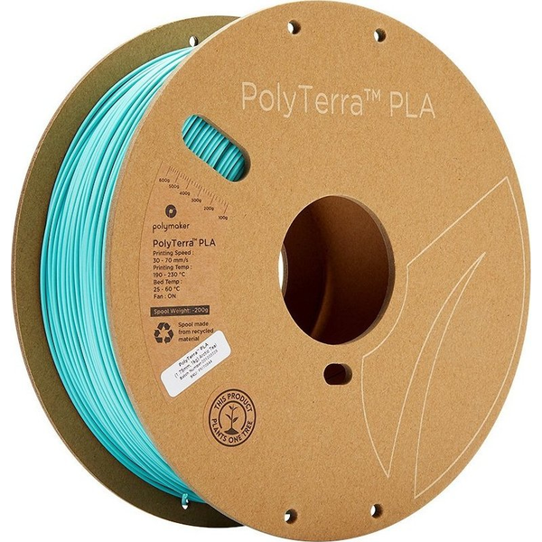 Polymaker 70844 PolyTerra PLA 3D nyomtatószál PLA műanyag alacsonyabb műanyag tartalom 1.75 mm 1000 g Világoskék 1 db