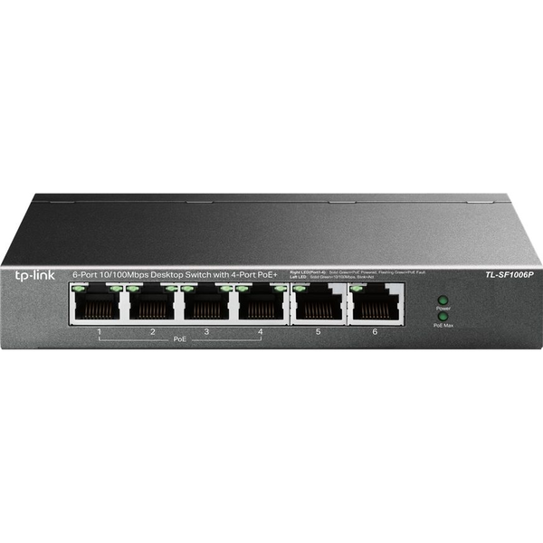 TP-Link TL-SF1006P netwerk-switch Unmanaged Fast Ethernet (10/100) Power over Ethernet (PoE) Zwart
