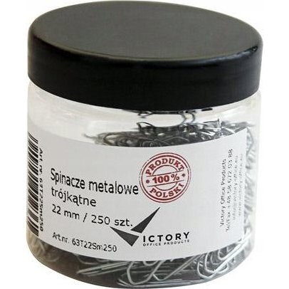  Victory Office Product SPINACZE BIUROWE VICTORY OFFICE 22MM 250 SZT. TRÓJKĄTNE SŁOIK MAŁY