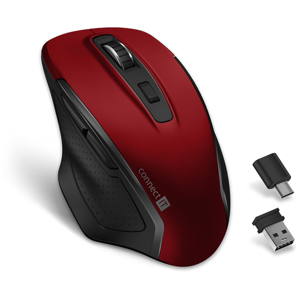 Connect IT Dual SmartSwitch червена безжична мишка 1600 DPI