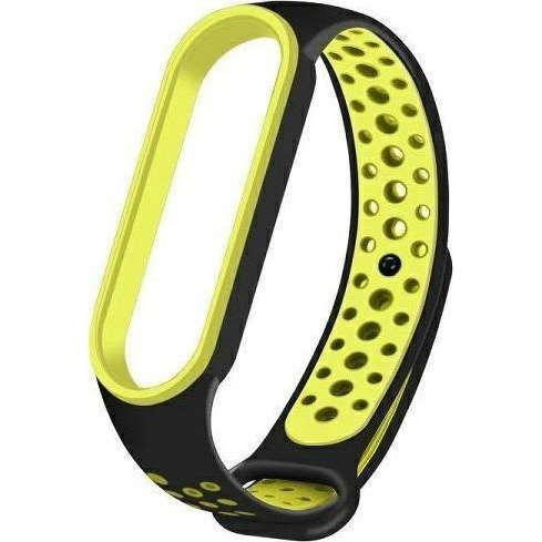 Каишка за часовник Beline Xiaomi Mi Band 7/6/5 Черна/Зелена силиконова