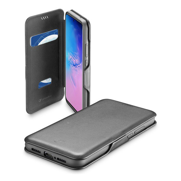 Samsung Galaxy S20 Ultra (Sm-G988F) Cellularline Book Clutch Case Standing, Leather Effect (Flip, Side Opening, Bank Card Holder Function) Черен