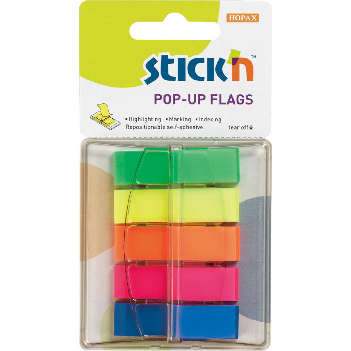 STICK´N POP-UP, 45 × 12 mm, neon mix, 5 × 40 (26029)