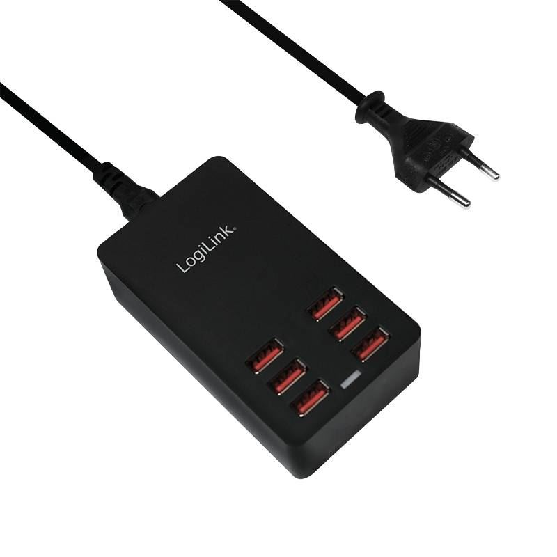 LogiLink Nabíjačka USB, 6xUSB-A, Rýchla 32W, Viacportová pre domácnosť a (PA0139)