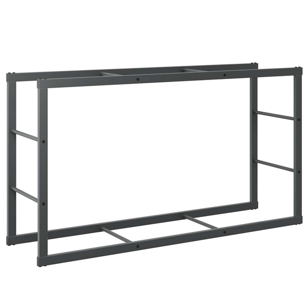 tűzifa állvány Fekete 110x30x61 cm Acél