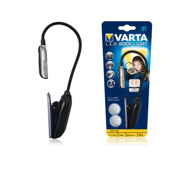 Varta 16618 Sort, Sølv Klip lommelygte LED
