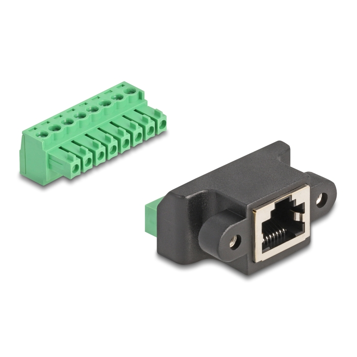 Delock RJ45 anya - Terminal Block Adapter beszereléshez 8 tűs 2-részes (66589) (66589)