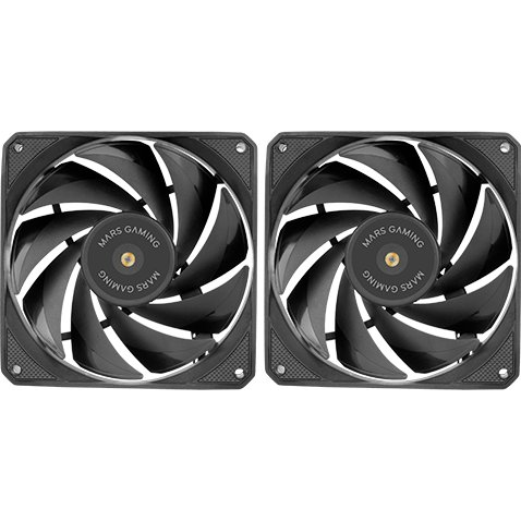 Mars Gaming MF-NCLX2 Számítógép ház Ventilátor 12 cm Fekete 2 db (8435693106555)