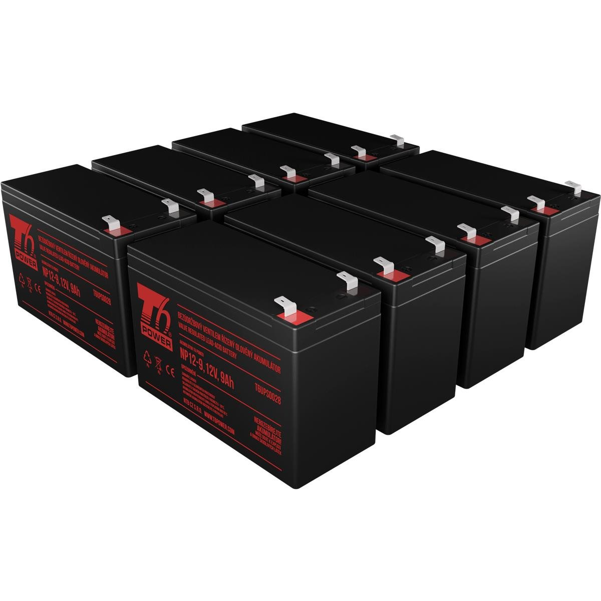 Battery set T6 Power for APC Smart-UPS SUA3000RMXLI3U, VRLA, 12 V (T6APC0002_v86315)