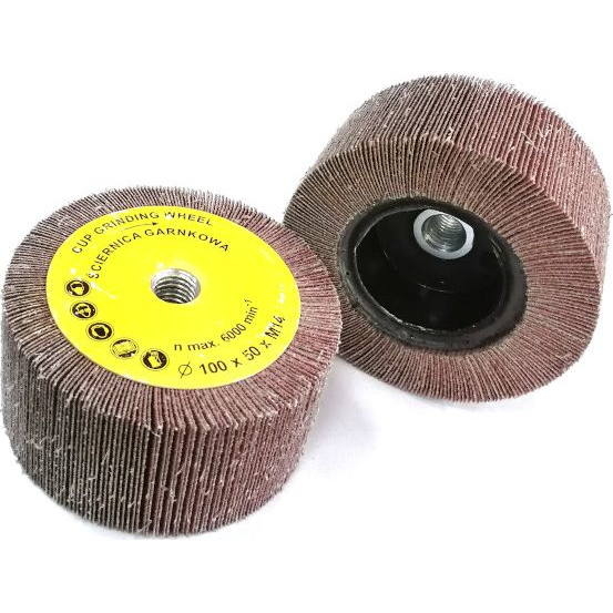 Glob ściernica garnkowa 100x50mm z gwintem M14 z płótna ściernego 120 (GLOB-SG-10050M14-P120)