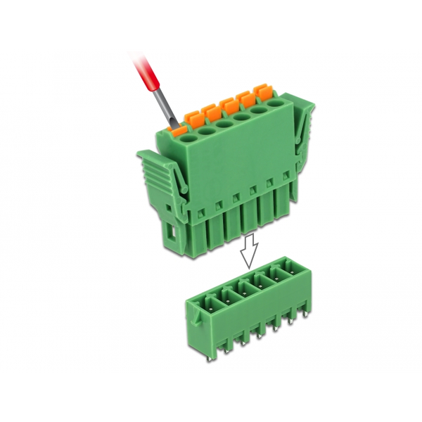 DELOCK Terminalblock Set f. Platine 6 Pin 3,81mm Rastermaß