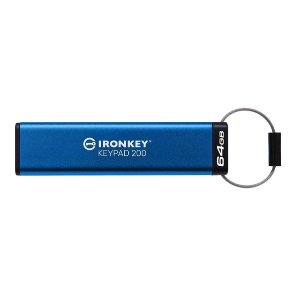 USB Flash памет Kingston 64GB IronKey Keypad 200, FIPS 140-3 Lvl 3 (Pending) AES-256 Encrypted