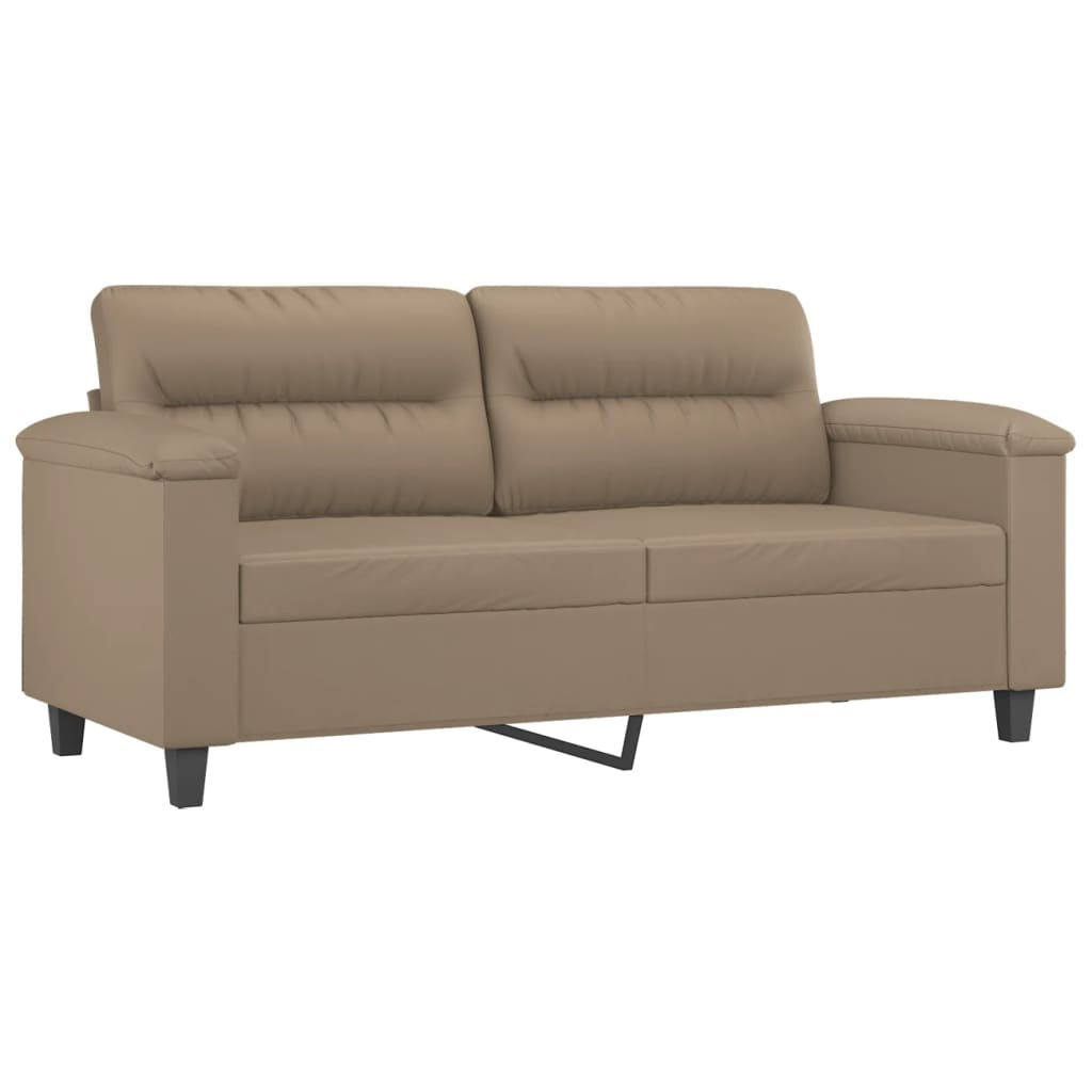 2 személyes cappuccino színű műbőr kanapé 140 cm (359587)