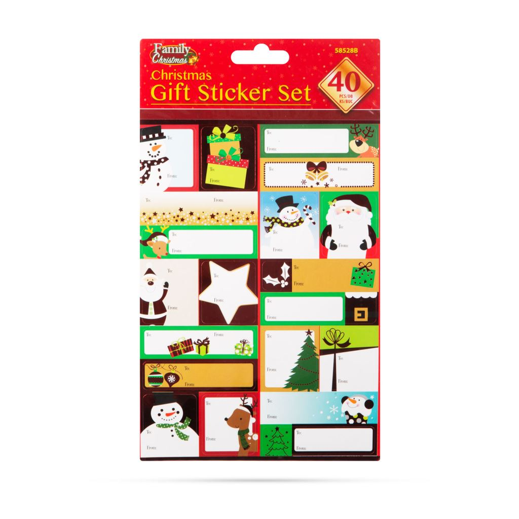 Family karácsonyi ajándékjelölő matrica szett 40db / csomag (58528B) (58528B)