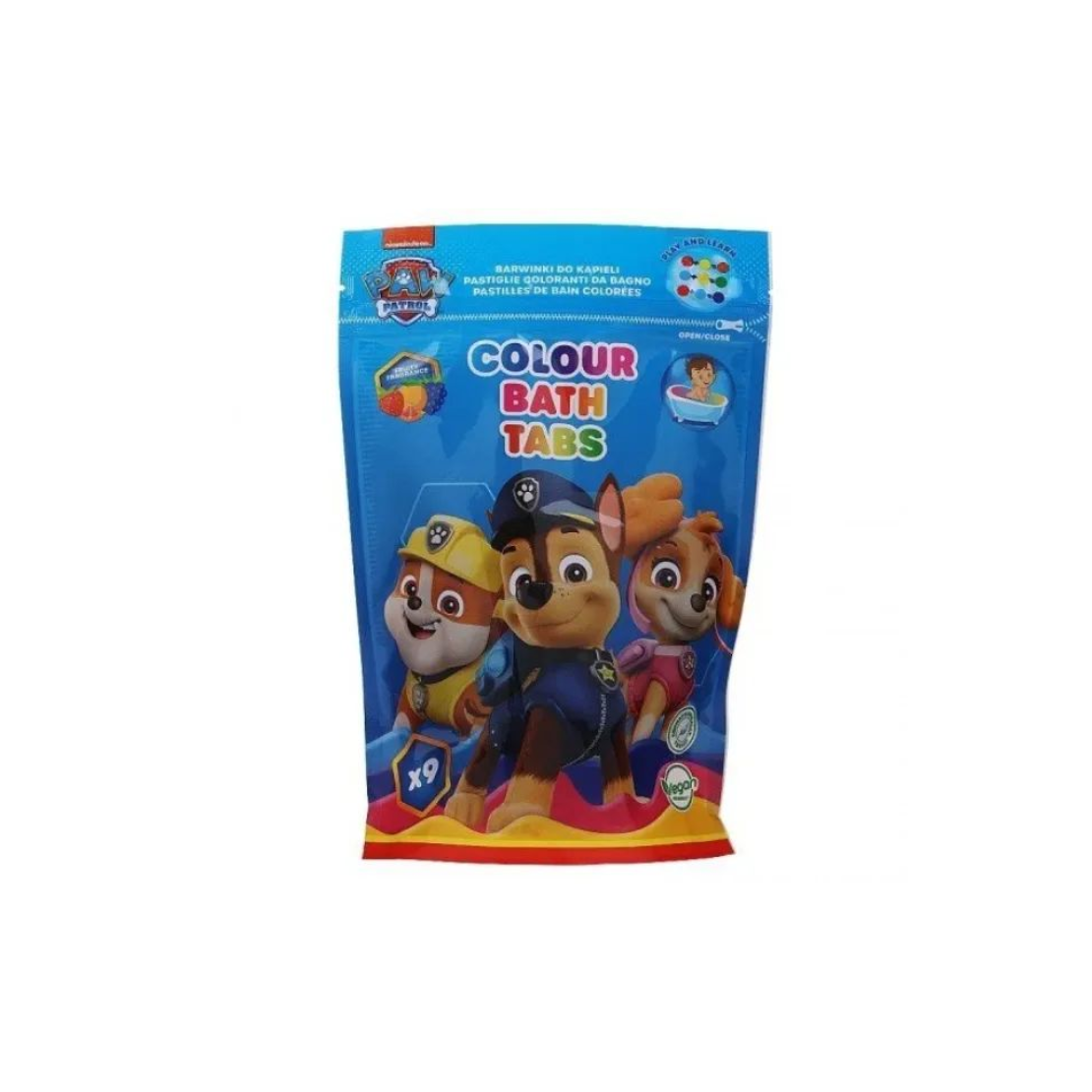 Nickelodeon Mancs őrjárat Vízfestő fürdőtabletta 9 x 16 g - Szeder/Málna/Mangó (8573)