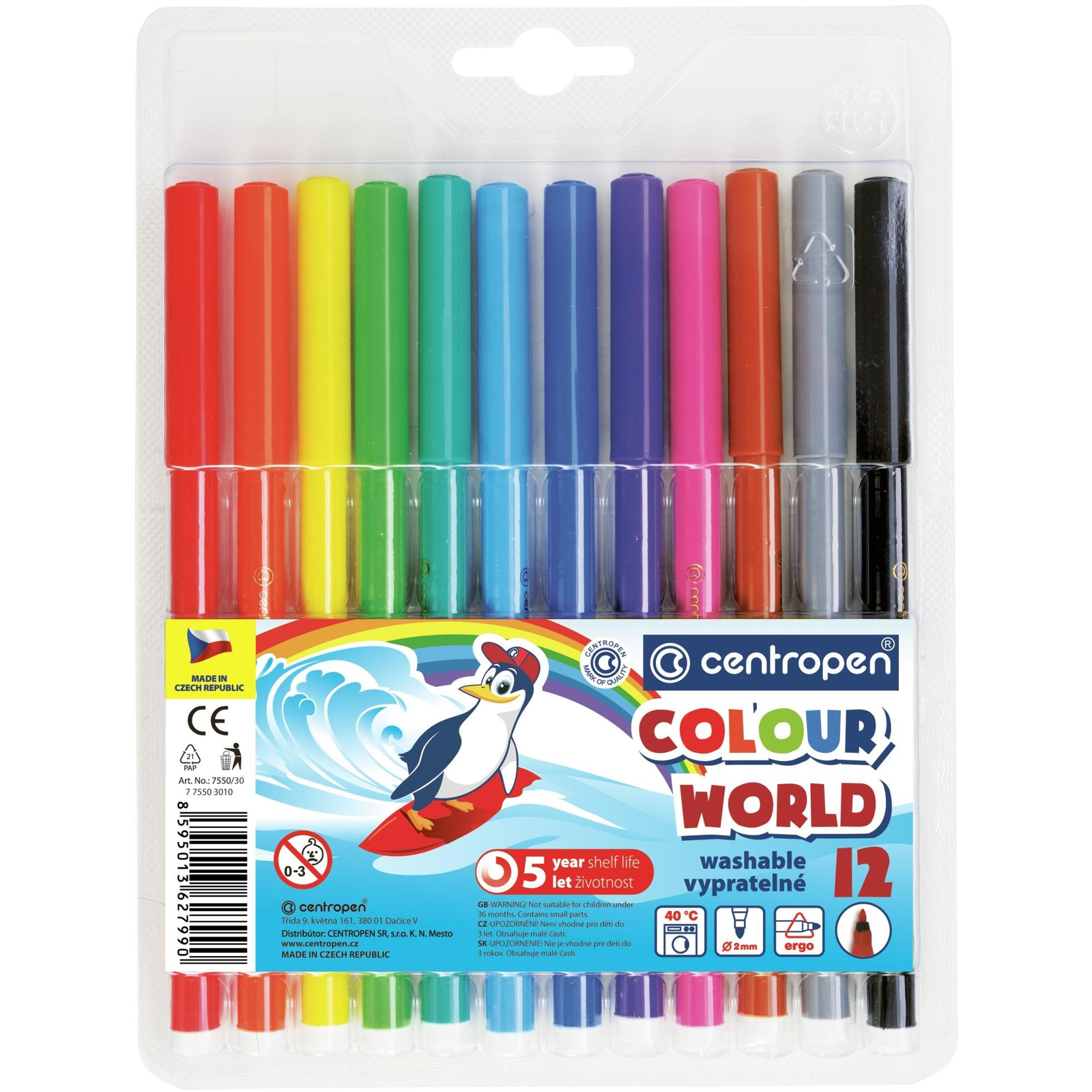 Centropen RED 7550, 12 db a csomagban (8595013627990)