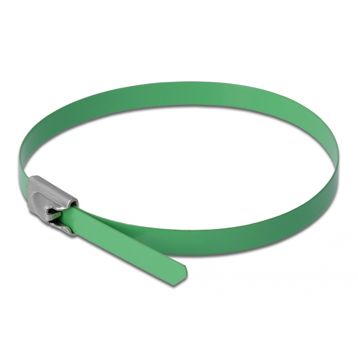 Delock 18801 Rozsdamentes Acél Kábelkötegek 0.2m Zöld - 10 db (18801)