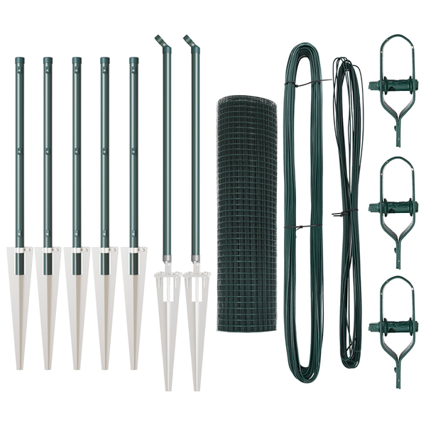 Hegesztett Drót Kerítés 7 Spirálos Oszloppal Zöld 0.6x10 m Acél