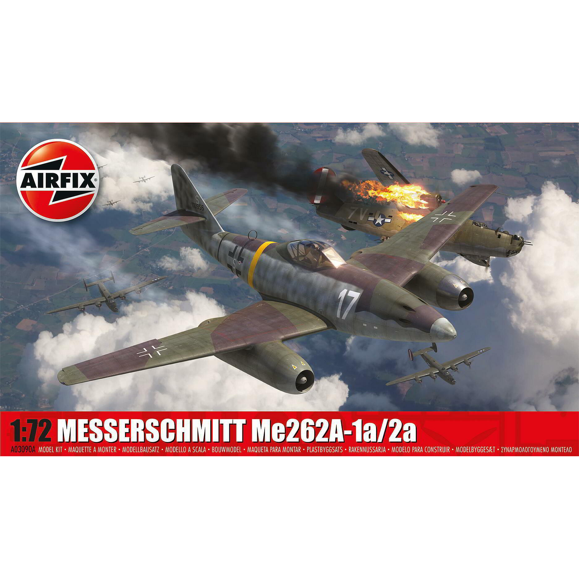 Airfix Messerschmitt Me 262A-1a/2a vadászrepülőgép műanyag modell (1:72) (03090A)