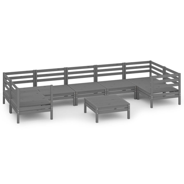 Set mobilier relaxare grădină, 8 piese, lemn masiv de pin