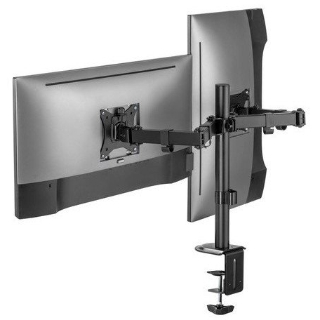 Universal tabletop double monitor stand