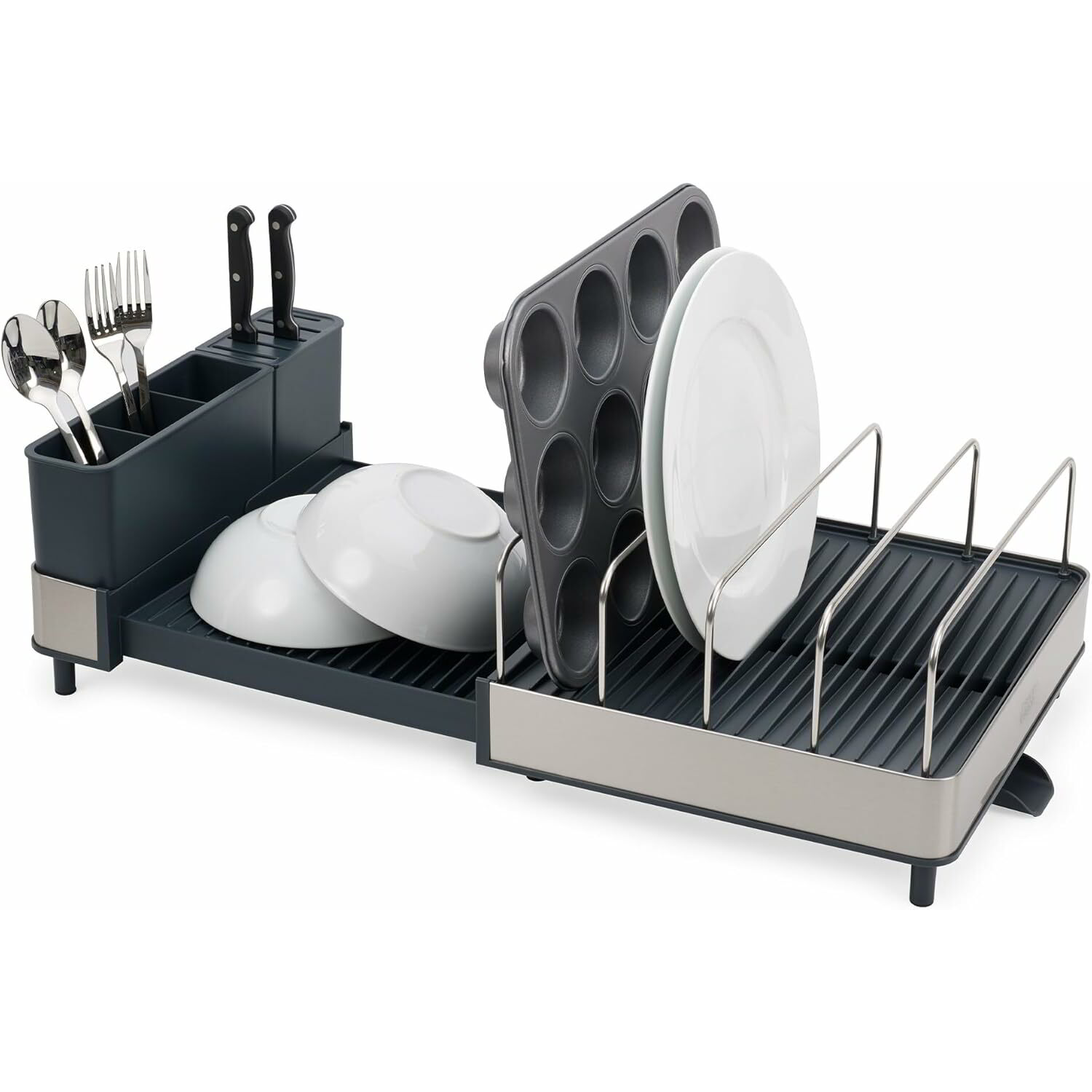 Joseph Joseph Extend Max Rozsdamentes acél Kihúzható edényszárító 67 x 35 x 18,8 cm - Inox / Szürke (851690)