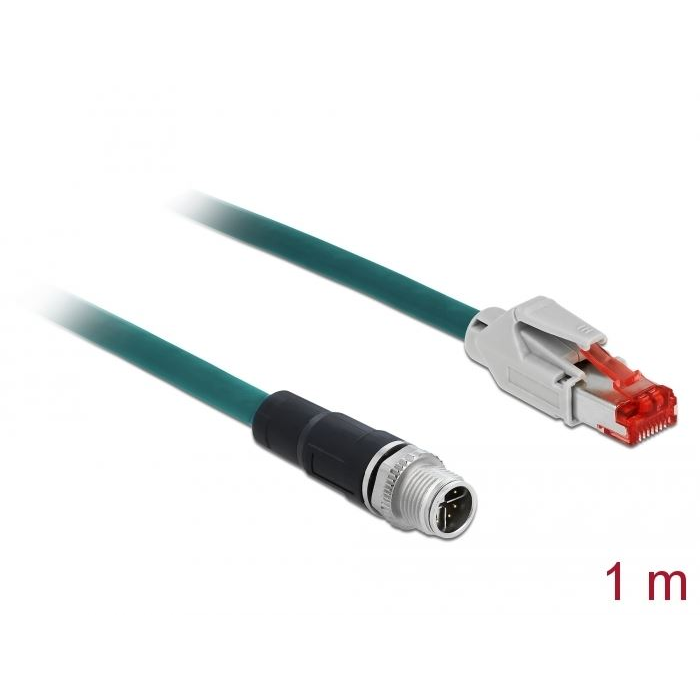 Delock M12 8 tűs X-kódolt > RJ45 csatlakozó 1m (85425) (del85425)