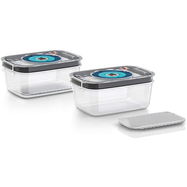 Bosch MSZV0FC2 Voorraaddoos Rechthoekig Doos Zwart, Blauw, Transparant 2 stuk(s)