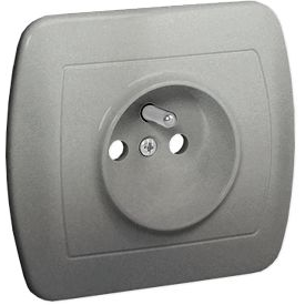 Kontakt-Simon Gniazdo pojedyncze Simon Akord z uziemieniem 16A aluminium (AGZ1e/26)