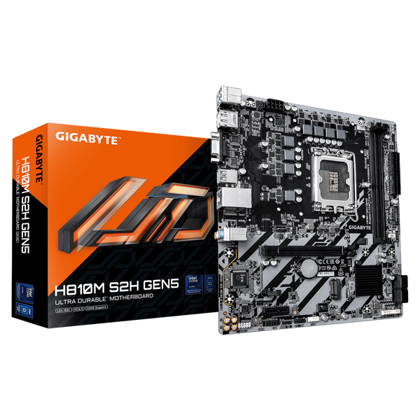 GIGABYTE H810M S2H GEN5 moederbord Intel H810 LGA 1851 (Socket V1) micro ATX