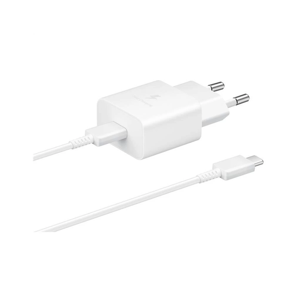 EP-T1510EWE + EP-DA705BWE Samsung 15W utazó töltő + USB-C/USB-C adatkábel fehér - csomagolás nélküli gyártói