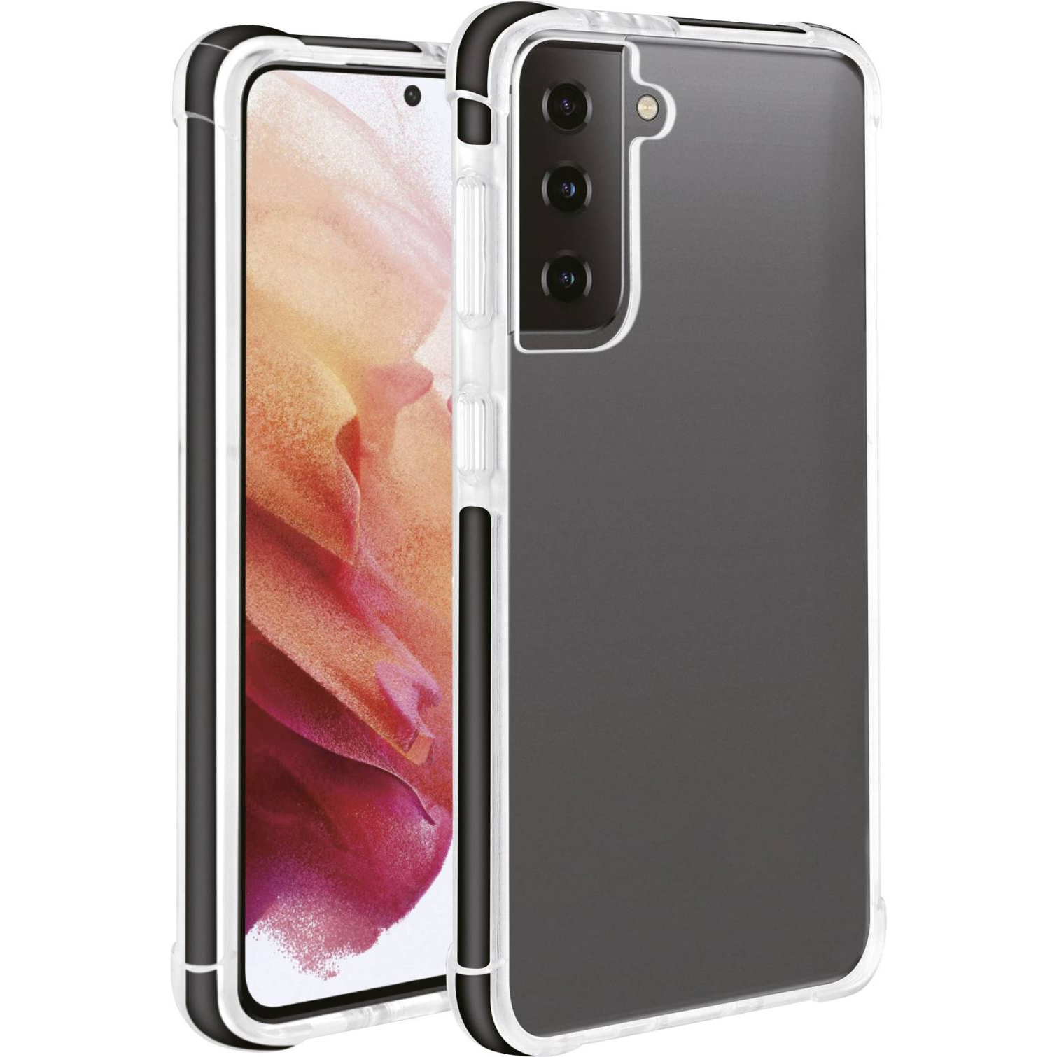 Vivanco Safe Steady Samsung Galaxy S21 (5G) Hátlap Fekete Átlátszó (RSCVVSGS21T) (RSCVVSGS21T)