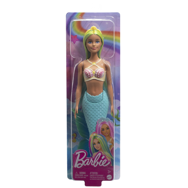 Barbie Dreamtropia baba - sellő sárga fűzővel és kék farokkal