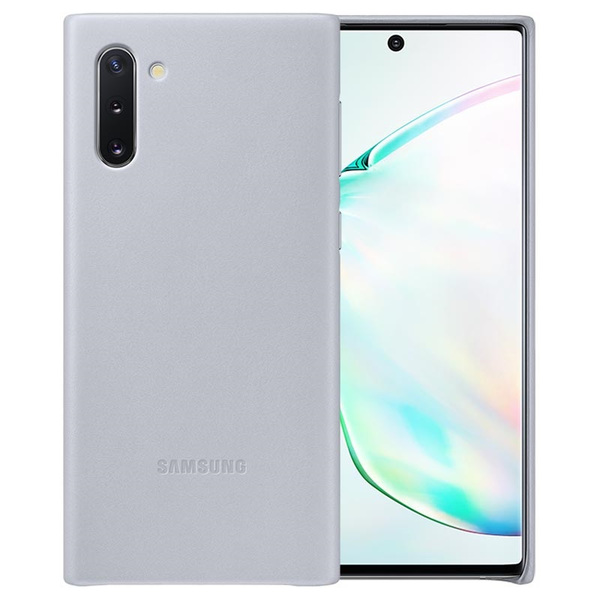 Samsung EF-VN970 Galaxy Note 10 gyári Bőr védőtok - Szürke (Bontott)